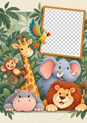 Jungle Animals Aperture Card