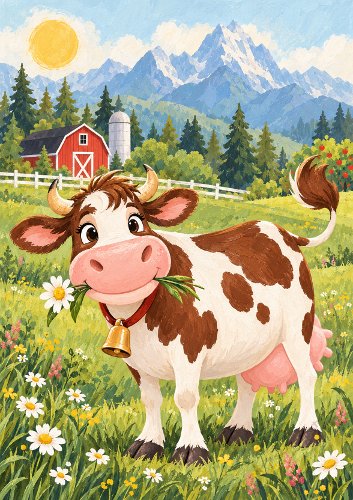 Mad Cow Humorous Card Front