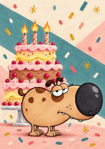 Dog Years Humorous Birthday Card