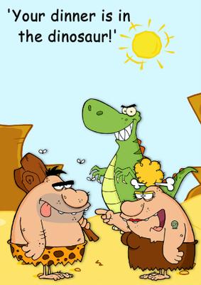 Caveman Couple Humorous Card Front