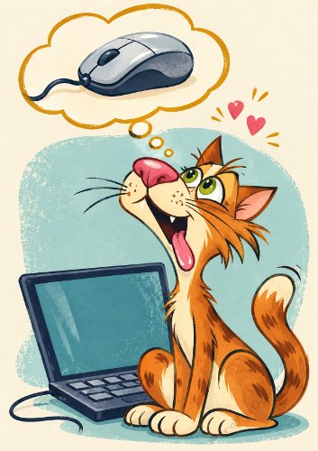 Humorous Cat and Mouse Card Front
