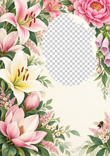 Floral Frame Get Well Soon Photo Card