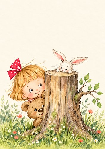 Hide and Seek Belated Birthday Card