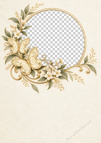 Gold Butterfly Aperture Photo Card