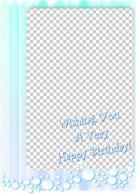 Blue Bubble Large Photo Aperture Card