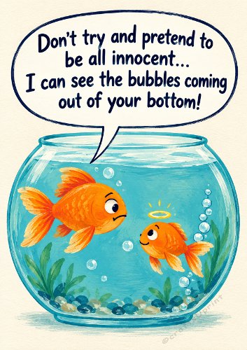 Naughty Goldfish Humorous Card