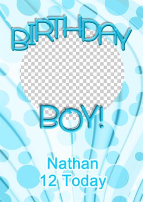 Birthday Boy Aperture Frame Card