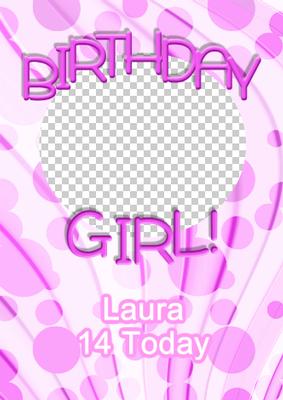 Birthday Girl Aperture Frame Card