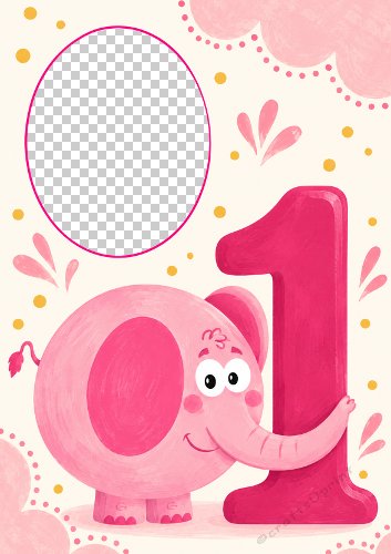 Elephant Age One Card Girl