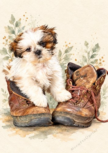 Cute Puppy in Boot