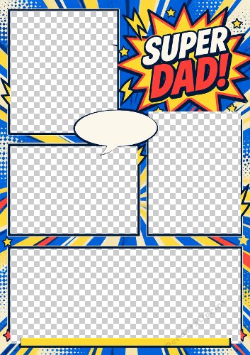 Comic Style Father's Day Photo Card