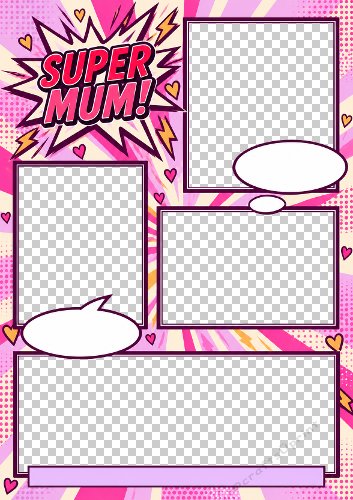 Comic Style Super Mum Photo Card