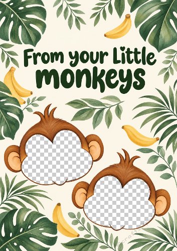 Two Little Monkeys Photo Card