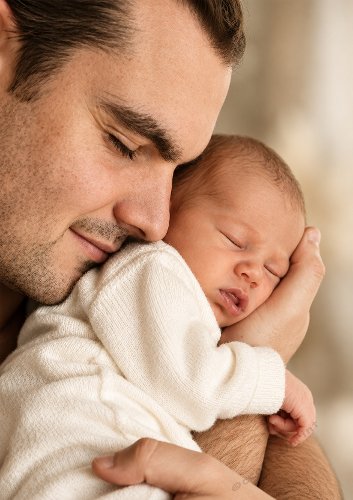 Black and White Father and Baby Card