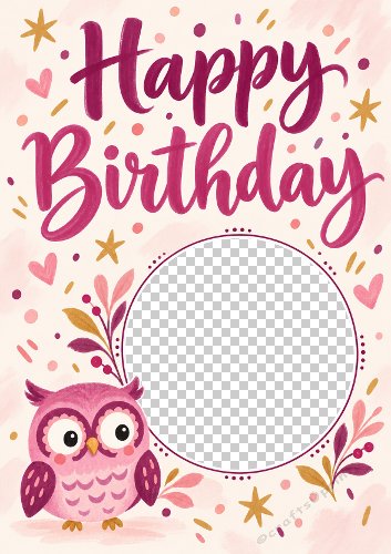 Happy Birthday Owl Photo Card