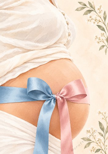 New Baby Bow Pregnancy Card