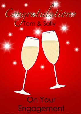 Congratulatons Champagne Glasses Card