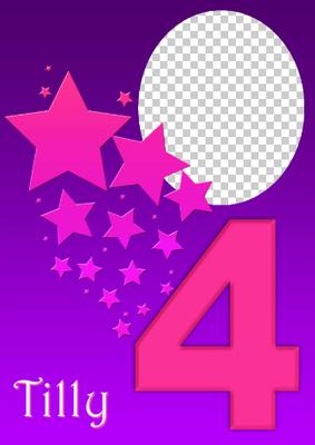 Stars Age 4 Girls Photo Card