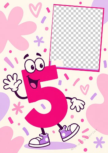Waving Age Five Girls Card
