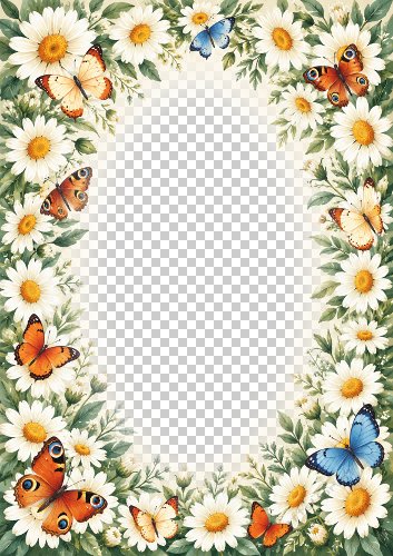 Butterflies and Daisies Large Photo Frame Card