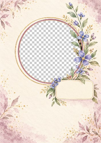 Floral Frame with Tag
