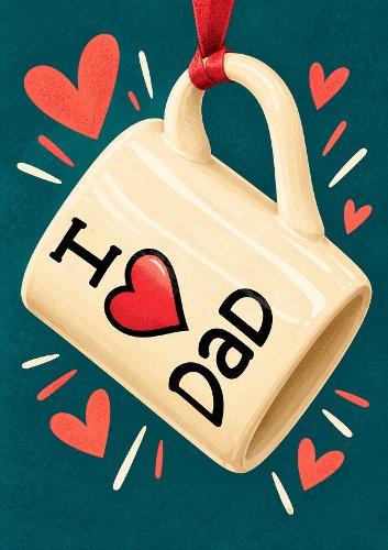 I Love Dad Cup Card