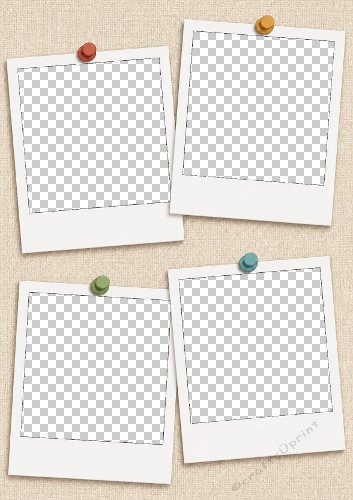 Polaroids on Corkboard Photo Card