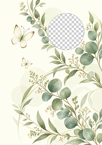 Butterfly and Vines Aperture Card
