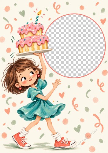 Surprise Birthday Cake Aperture Card