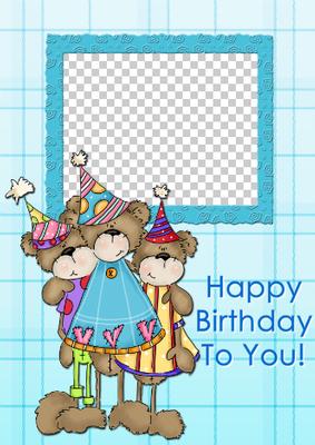 Three Bears Birthday Aperture Card
