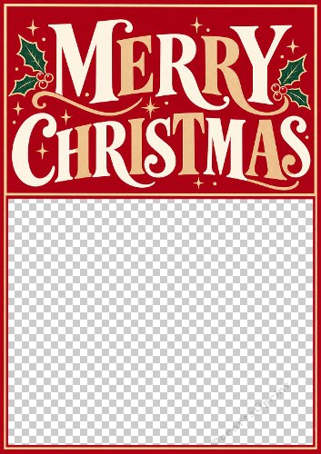 Merry Christmas Word Art Photo Card