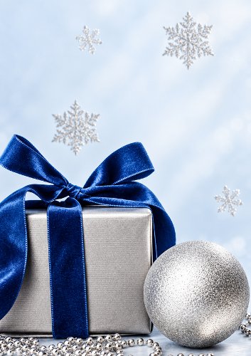 Christmas Gift and Bauble Silver