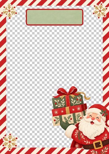 Santa with Presents Large Photo Card