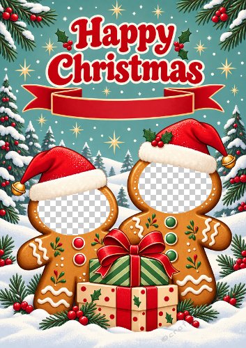 Gingerbread Christmas Photo Card