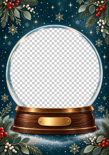 Christmas Snow Globe Photo Card