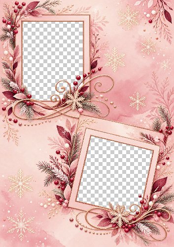 Pink Sparkle Christmas Frame Card