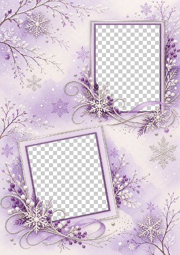Purple Sparkle Christmas Frame Card