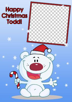 Christmas Carotton Polar Bear Photo Card