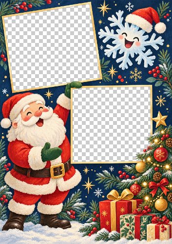 Santa Holding Photo Card