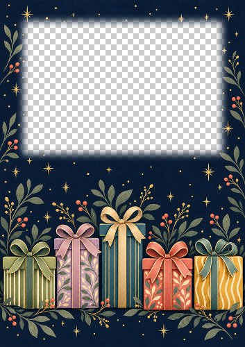 Modern Christmas Present Photo Card