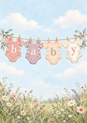 Washing Line New Baby Girl