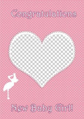 Polka Dot New Baby Girl Stork