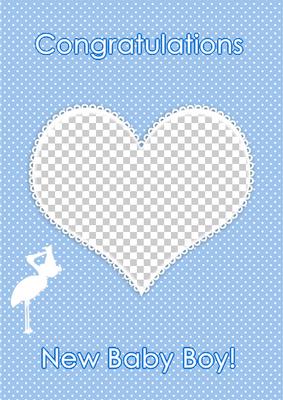 Polka Dot New Baby Boy Stork
