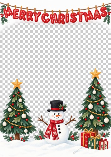Smiley Snowman Frame Photo Card
