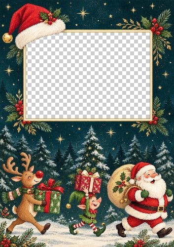 Santa and Friends Photo Card