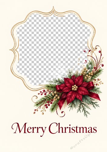 Frosted Poinsettia Frame