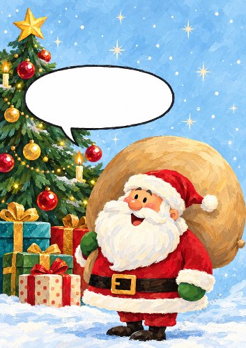 Santa by the Christmas Tree