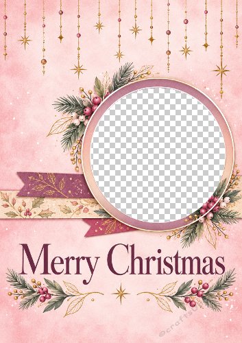 Girly Scrapbook Style Christmas Card