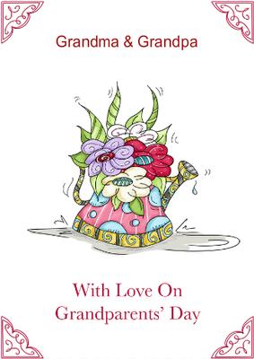 Fancy Watering Can Grandparents Day Card