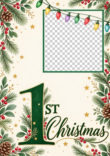 Stars and Stripes First Christmas Aperture Card